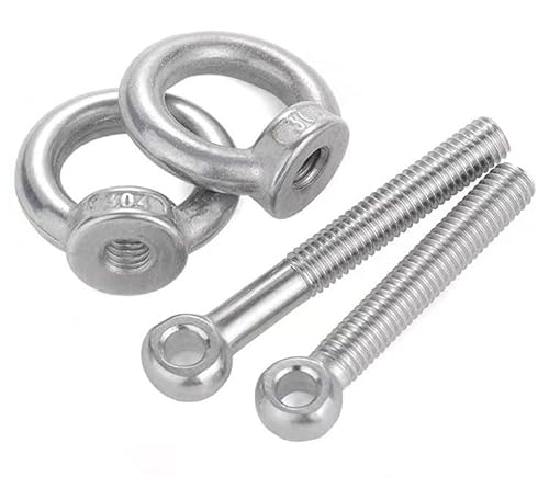 304, eizbolzen aus stahlglas, Ringschraube for Heben, Edelstahl 304, M5 bis M20, Packung mit mehreren Größen(M6*40mm 4pcs) von EYRMQWJPC