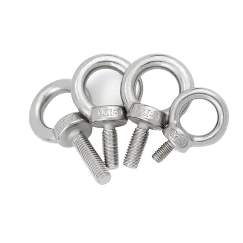 304, eizbolzen aus stahlglas, Ringschrauben aus Edelstahl 304 in Marinequalität, Ringschlaufenloch, mehrere Größen, 26 Stück(M4-5pcs) von EYRMQWJPC