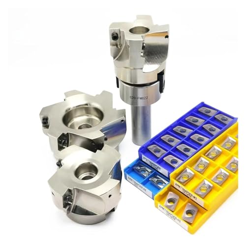 90 Grad Planfräser, FMB22 Werkzeughalter BAP400R Planfräserkopfsatz mit 10 Stück APMT1604PDER Hartmetalleinsätzen in mehreren Größen(C12 and 50mm and H01) von EYRMQWJPC