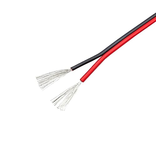 AWG Abgeschirmter CNC Draht 22AWG Lautsprecherkabel, 2-poliges Band Rot LED Kupfer Auto Draht, 12V 3V 2V(26awg,5Meter) von EYRMQWJPC