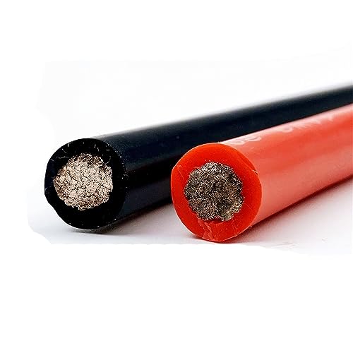 AWG Abgeschirmter CNC Draht 8AWG ZU 1AWG Schwarz Silikon Draht Elektrisches Kabel Sehr weiche Autobatterieverdrahtung 25mm 50mm(4AWG,2Meter) von EYRMQWJPC