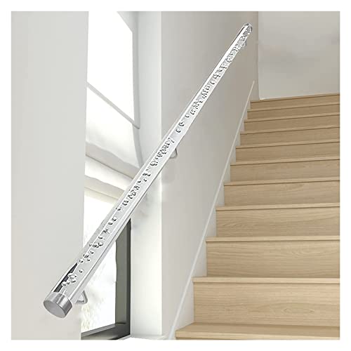 Alec geländer Acryl-Blasen-Treppenhandlauf mit Edelstahl-Kit Multicolor 3.3Ft Indoor Outdoor(Silver) von EYRMQWJPC