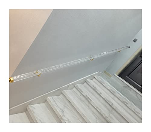 Alec geländer An der Wand befestigter Treppenhandlauf aus klarem Acryl, 2 Zoll Durchmesser, 1,6-21 Fuß, mit Halterungen(5.5ft/168cm(2 section)) von EYRMQWJPC
