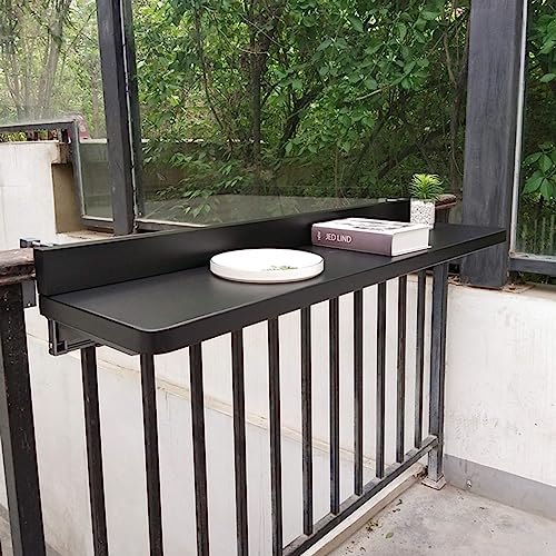 Balkone faltet die tische, Balkongeländer Hängender Klapptisch Mehrfarbig Mehrere Größen(Black,100 * 40Cm/39.3 * 15.7In) von EYRMQWJPC