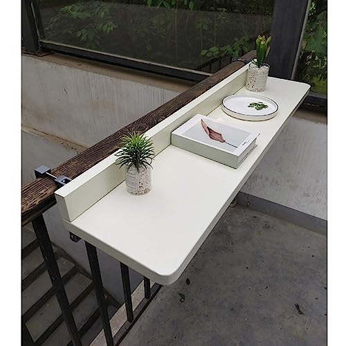 Balkone faltet die tische, Balkongeländer Hängender Klapptisch Mehrfarbig Mehrere Größen(White,120 * 40Cm/47.2 * 15.7In) von EYRMQWJPC