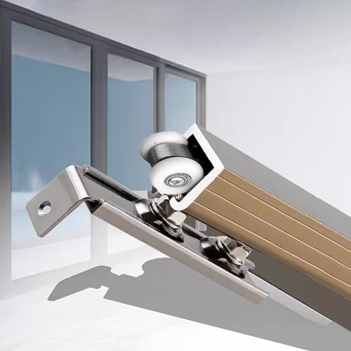 Die schienen der tore schieben, Schiebetür-Hardware-Schienensatz mit 8-Rad-Aufhängern, 100 kg, for 30–50 mm dicke Türen, mehrfarbig, 60–500 cm(Champagne,300cm/118in) von EYRMQWJPC