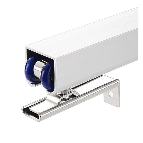 Die schienen der tore schieben, Schiebetür-Schienenschiene, 4-Rad-Aufhängersystem, mehrere Größen, Aluminiumlegierung, Nylon, for 25–55 mm Türstärke, 50 kg Tragkraft(100cm/39in) von EYRMQWJPC