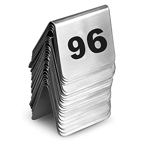 Digitale Sitzkarte Tischnummer Edelstahl Tischtafeln, doppelseitige Nummer, Metall Stapelbare Tischkarte, Reduziert Stauraum, 1 bis 50/100, Restaurant Café Tischnummern Karten(1-100) von EYRMQWJPC