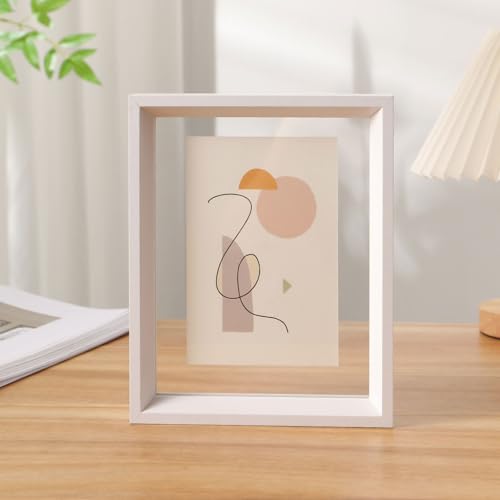 EYRMQWJPC ALEC stellt EIN Foto her, Doppelseitiger Bilderrahmen aus Acryl und Holz for Postkarten, Gedenkfotos, Proben, Mehrfarbig, mehrere Größen(White,10 inches) von EYRMQWJPC
