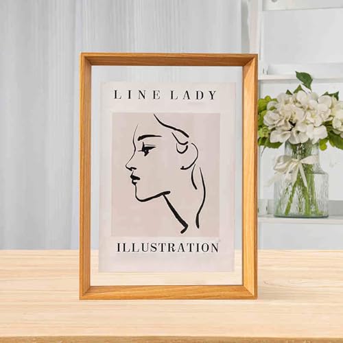 EYRMQWJPC ALEC stellt EIN Foto her, Doppelseitiger schwebender Fotorahmen aus Acryl for trockene Blätter, Postkarten, Proben, Mehrfarbig, mehrere Größen(Original Wood Color,10 inches) von EYRMQWJPC