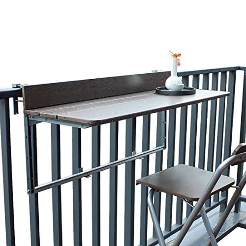 EYRMQWJPC Balkone faltet die tische, Am Balkongeländer montierter, klappbarer, höhenverstellbarer Bartisch mit Schallwand(60 * 37Cm/23.6 * 14.5In) von EYRMQWJPC