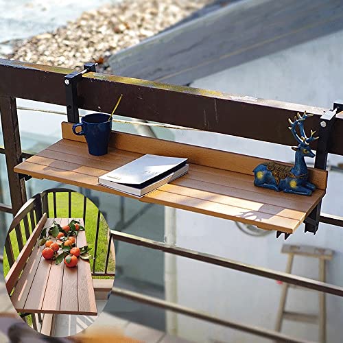 EYRMQWJPC Balkone faltet die tische, Hängender Balkonklapptisch zur Geländermontage(Wood Color) von EYRMQWJPC