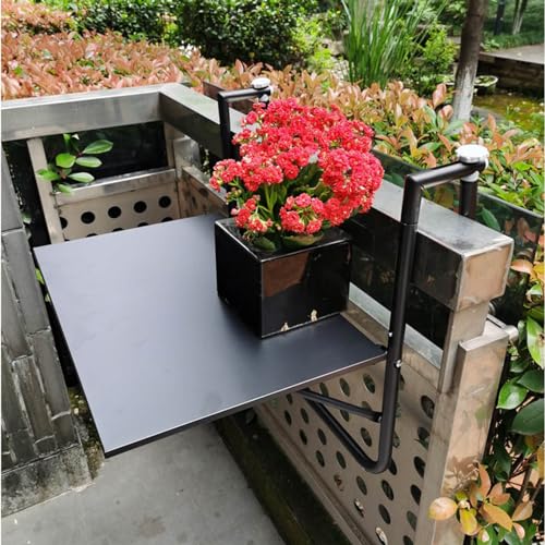 EYRMQWJPC Balkone faltet die tische, Klappbarer Balkon-Hängetisch aus Aluminium, 4-stufig höhenverstellbar, Klappdesign(0.57Cm Wide Railing) von EYRMQWJPC