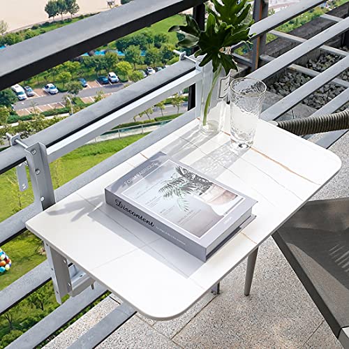 EYRMQWJPC Balkone faltet die tische, Klappbarer Hängetisch for Balkongeländer höhenverstellbar(B,White) von EYRMQWJPC