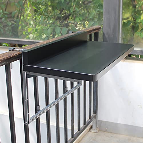 EYRMQWJPC Balkone faltet die tische, Verstellbarer, klappbarer Hängetisch for Balkongeländer im Freien(Black,80 * 40Cm/31.4 * 15.7In) von EYRMQWJPC