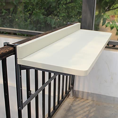 EYRMQWJPC Balkone faltet die tische, Verstellbarer, klappbarer Hängetisch for Balkongeländer im Freien(White,80 * 40Cm/31.4 * 15.7In) von EYRMQWJPC