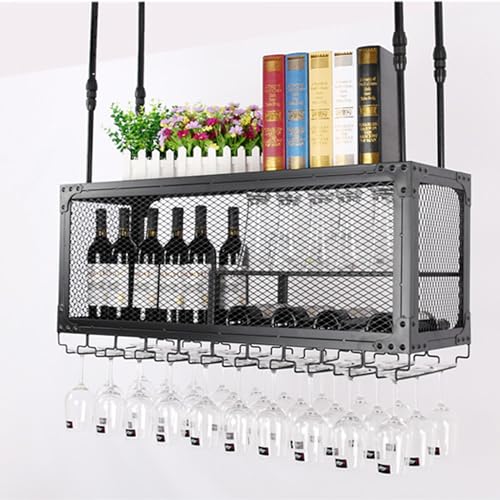 EYRMQWJPC Deckenmontiertes Weinglasregal , 2 in 1 Wandmontiertes Weinregal aus Metall mit hängendem Glasregal for Schnapsflaschen, for die Hausbar in der Küche EYRMQWJPC Deckenmontiertes Weinglasregal , 2 in 1 Wandmontiertes Weinregal aus Metall mit hängendem Glasregal for Schnapsflaschen, for die Hausbar in der Küche von EYRMQWJPC