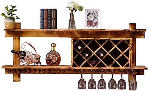 EYRMQWJPC Deckenmontiertes Weinglasregal ， Hängendes, an der Wand befestigtes Weinregal mit Glashalter und Regal 80cm Massivholz von EYRMQWJPC