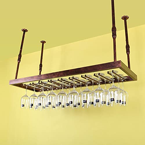 EYRMQWJPC Deckenmontiertes Weinglasregal ， Hängendes Weinregal mit Gläserhalter, höhenverstellbar, Metall, Mehrfarbig, mehrere Größen(B,120 * 35CM) von EYRMQWJPC