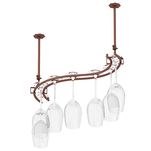 EYRMQWJPC Deckenmontiertes Weinglasregal ， Weinglas-Flaschenregal for Aufhängen an der Decke, Mehrfarbig, mehrere Größen(Bronze,82cm) von EYRMQWJPC