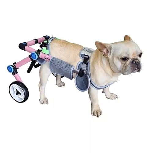 EYRMQWJPC Elldog im Rollstuhl Verstellbarer, Faltbarer Rollstuhl for Hunde und Katzen mit Schutzhülle das hintere Geschirr, mehrere Größen XXXS-XXL(XXXS) von EYRMQWJPC