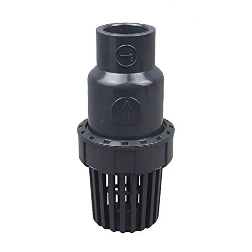EYRMQWJPC Filter aus Edelstahl, UPVC Bodenventil Vorfilter Kugelrückschlagventil Sieb Klebstoff Mehrere Größen Grau Schwarz(50mm) von EYRMQWJPC