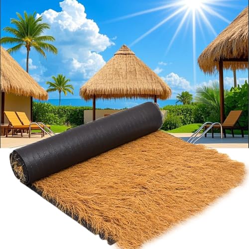 EYRMQWJPC Künstliche Strohdachrolle Synthetisches Thatch-Gras-Dach-Rollengelb 0,5m oder 1m Breite for Tiki-Bar-Halle Palapa(0.5 * 8m(1.6 * 26.2ft)) von EYRMQWJPC