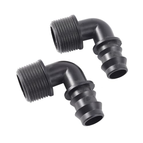 EYRMQWJPC PVC-Rohrverbinder 90 Grad Gewinde Ellenbogen Bewässerung Schlauch Anschluss PVC Rohr Schwarz 5er Pack(1i2 Inch to Dn16) von EYRMQWJPC