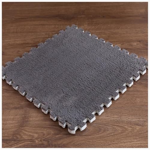 EYRMQWJPC Plüsch-Teppichfliesen mit Verriegelung Interlocking Foam Carpet Tiles Pack of 20 Multicolor 30x30x1cm(Grey) von EYRMQWJPC