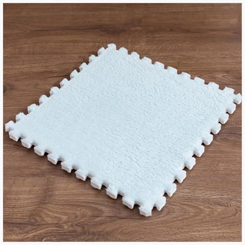 EYRMQWJPC Plüsch-Teppichfliesen mit Verriegelung Interlocking Foam Carpet Tiles Pack of 20 Multicolor 30x30x1cm(Light Blue) von EYRMQWJPC