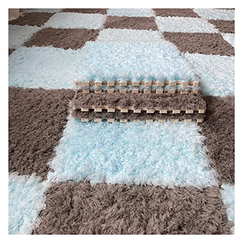 EYRMQWJPC Plüsch-Teppichfliesen mit Verriegelung PE Foam Floor Mat Tiles Pack of 50 Interlocking Play Mat 12x12 Inch Multicolor(Blue+Gray) von EYRMQWJPC
