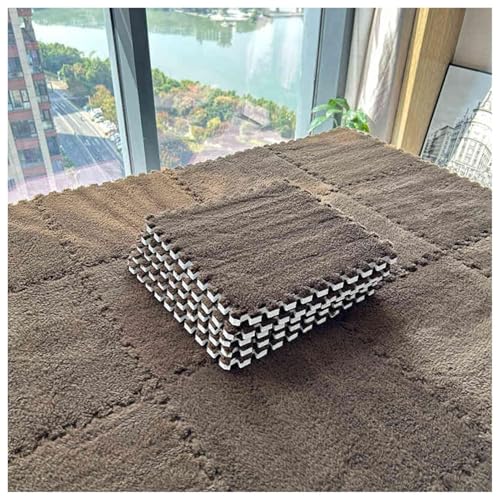 EYRMQWJPC Plüsch-Teppichfliesen mit Verriegelung Pack of 12 12x12 Inch Fluffy Eva Foam Mats Multicolor Two Thicknesses(#5,1cm) von EYRMQWJPC