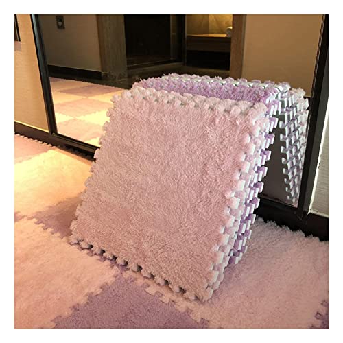 EYRMQWJPC Plüsch-Teppichfliesen mit Verriegelung Pack of 20 Interlocking Foam Mats 12x12 Inches Pink & Light Purple 10mm Thick Puzzle Floor Mat Tiles von EYRMQWJPC