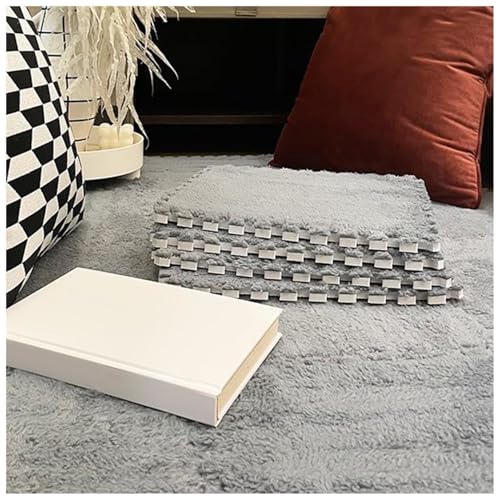 EYRMQWJPC Plüsch-Teppichfliesen mit Verriegelung Pack of 30 Foam Interlocking Carpet Tiles Multicolor 30x30cm(Grey) von EYRMQWJPC