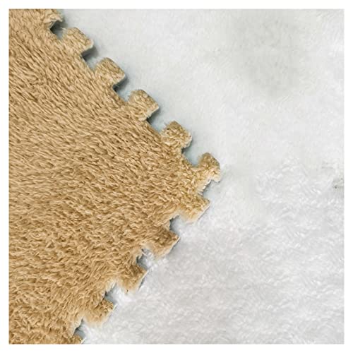 EYRMQWJPC Plüsch-Teppichfliesen mit Verriegelung Puzzle Interlocking Foam Mats Pack of 10/12/16 Multicolor 12x12 Inches(Apricot,16 Pcs) von EYRMQWJPC