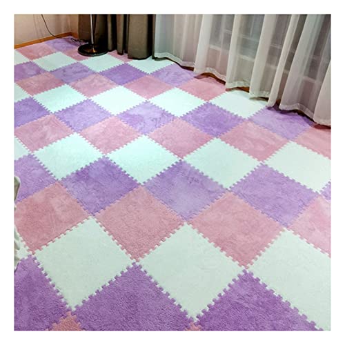 EYRMQWJPC Plüsch-Teppichfliesen mit Verriegelung Puzzle Interlocking Foam Mats Pack of 10/12/16 Multicolor 12x12 Inches(Cp 6,16 Pcs) von EYRMQWJPC