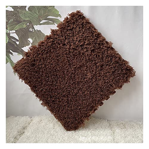 EYRMQWJPC Plüsch-Teppichfliesen mit Verriegelung Square Interlocking Foam Carpet Floor Mat Tiles Multicolor 12x12x0.4 inch Pack of 50(Dark Coffee) von EYRMQWJPC