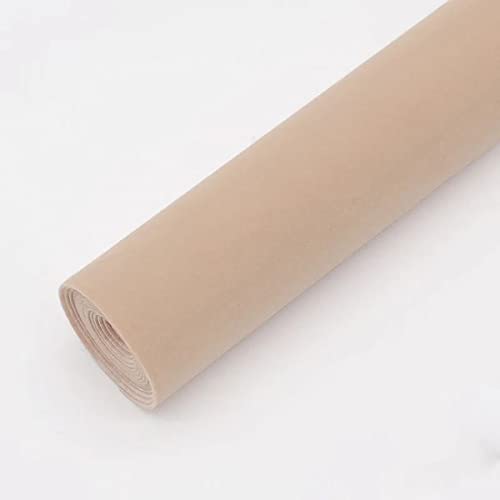 EYRMQWJPC Selbstklebende Flock-Samtstoffrolle, Beflockter Stoff for DIY Handwerk Schublade Liner Multicolor 50cm x 148cm(15 Light Khaki) von EYRMQWJPC