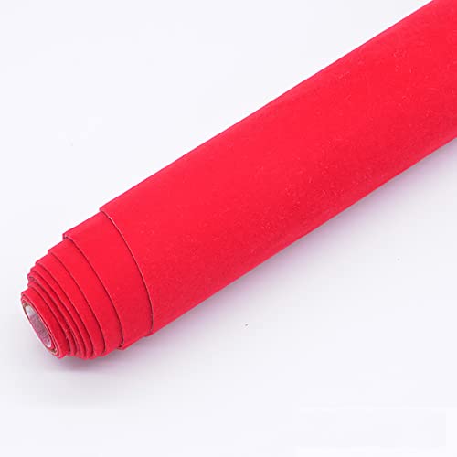 EYRMQWJPC Selbstklebende Flock-Samtstoffrolle, Beflockter Stoff for DIY Handwerk Schublade Liner Multicolor 50cm x 148cm(4 Red) von EYRMQWJPC
