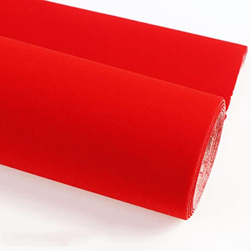 EYRMQWJPC Selbstklebende Flock-Samtstoffrolle, Stoff for Schubladeneinlage, Schmuckdisplay, DIY, 50 x 148 cm, Mehrfarbig(4 Light Red) von EYRMQWJPC