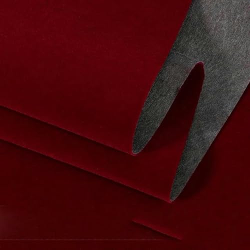 EYRMQWJPC Selbstklebende Flock-Samtstoffrolle, for Schmuck, Möbel, Schubladen, DIY-Bastelarbeiten, Mehrfarbig, mehrere Größen(13 Wine Red,50cmx50cm) von EYRMQWJPC
