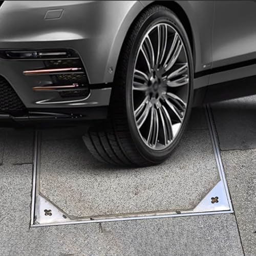 EYRMQWJPC Versenkte Kunststoff-Schachtabdeckung Edelstahl-Einbau-Unsichtbarer Schachtdeckel Silber Mehrere Größen(20x34in(51x86.3cm)) von EYRMQWJPC