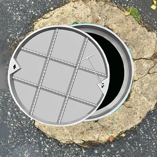 EYRMQWJPC Versenkte Kunststoff-Schachtabdeckung Schachtabdeckung aus Edelstahl mit Haken, eingebettete Inspektionsabdeckung for Klärgruben, mehrere Größen(30cm/11.8in) von EYRMQWJPC