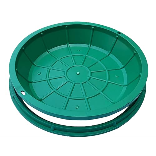 EYRMQWJPC Versenkte Kunststoff-Schachtabdeckung Vertiefte runde Klärgrubenabdeckung, SMC-Harz, Grün, mehrere Größen, 12 cm Tiefe, 5 mm Dicke, 300 kg Tragkraft(800x800 mm) von EYRMQWJPC