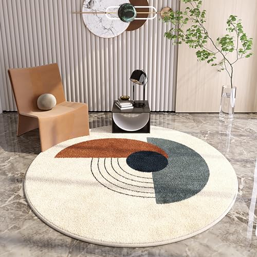 EYRMQWJPC Zuhause Dekoration Moderner minimalistischer runder Teppich mit unregelmäßigen Linien, weicher Teppich for Schlafzimmer und Wohnzimmer von EYRMQWJPC
