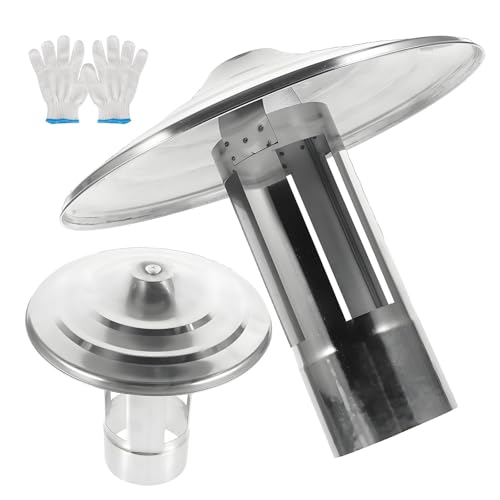 Edelstahl-Schornsteinabdeckung Edelstahl Kaminhaube Regenschutz Lüftungshaube for 6-11,5 cm Rohre(11.4 cm/4.5 in) von EYRMQWJPC