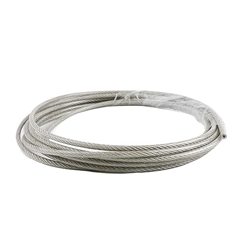 Edelstahlseil, PVC-beschichtetes Edelstahldrahtseil, transparent, 0,8–4 mm Durchmesser, 5/10 Meter(6mm,5 meters) von EYRMQWJPC