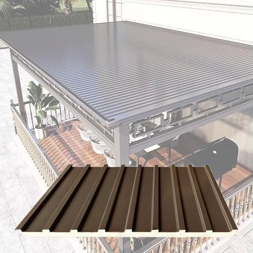 Eine geteilte aluminiumdecke. Aluminium-Dach- und Wandpaneele Polyurethan-Füllung Wellpappe Design Braun Grau(Brown,0.8m/2.6ft) von EYRMQWJPC