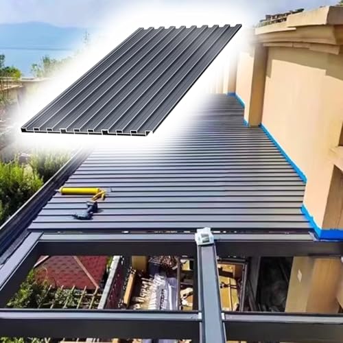 Eine geteilte aluminiumdecke. Aluminium-Dachplatten Trapezprofil gewellt Polyurethan gefüllt Graubraun 1 Stück(L-2.6m/102.3in) von EYRMQWJPC