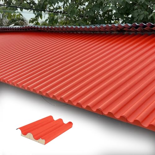 Eine geteilte aluminiumdecke. Aluminium-Welldach- und Verkleidungsplatten, orange, Mehrfachpackung, Größen 0,8–2 m(1pc,L-1m/3.3ft) von EYRMQWJPC